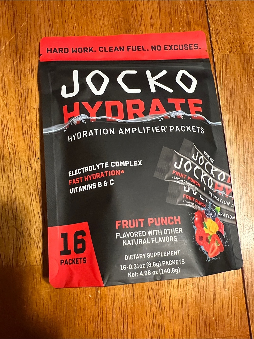 JOCKO Hydrate Fruit Punch Hydration Amplifier Packets (16)